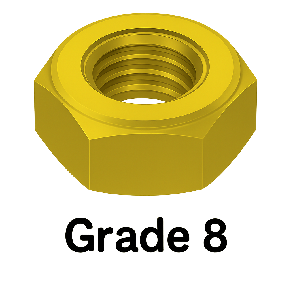 Thin Hexagonal Nut Nylon Insert Off-White Nylon 3/8-16 Grade 8