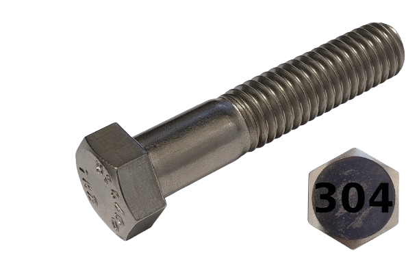 Imperial Hexagonal Bolt Partial Thread 304 Stainless Steel 1-8 * 11"