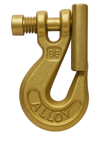 Clevis Grab Hook With Latch Yellow Zinc 1/4 Grade 70