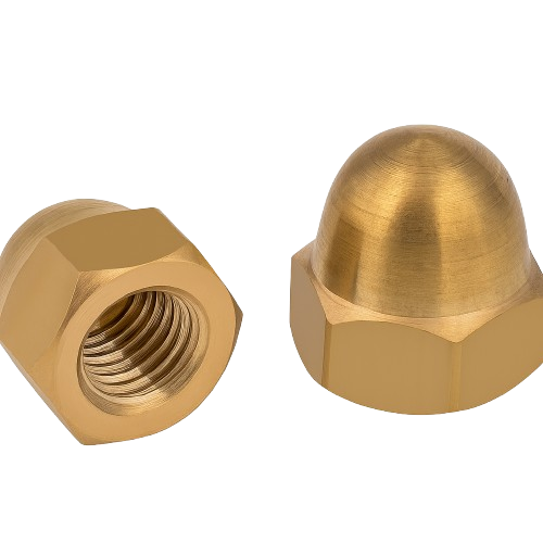 Imperial Acorn/Cap Hexagonal Nut Brass 1/4-20