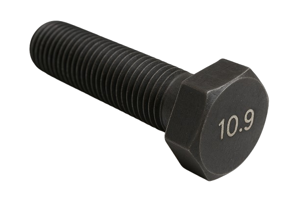 Metric Hexagonal Bolt Full Thread Black Steel M12 * 1.75 * 60mm Grade 10.9