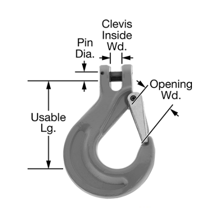Clevis Hook jaune Painted Alloy Steel Zinc 1/2 Grade 80