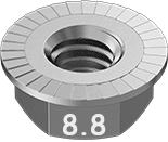 Metric Serrated Flanged Hexagonal Nut Zinc M6 * 1.0 Grade 10.9