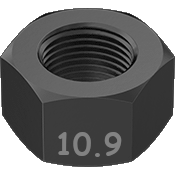 Metric Hexagonal Nut black Zinc M24 * 3.0 Grade 10.9