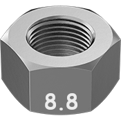 Metric Hexagonal Nut zinc M6 * 1.0 Grade 8.8