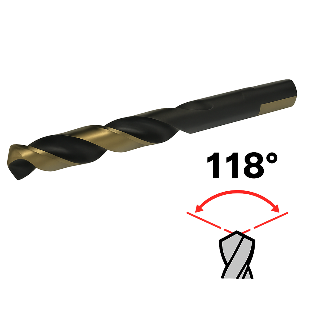 Drill Bit High Steel Black and Gold Coated 1 * 6-1/4 [ 118°, Split Point ]
