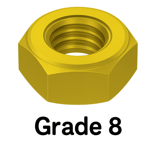 Thin Hexagonal Nut Nylon Insert Off-White Nylon 3/8-16 Grade 8
