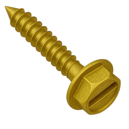 Hexagonal Head Concrete Screw Yellow Zinc Plated 1/4 * 6" [Socket & Slotted Drive]
