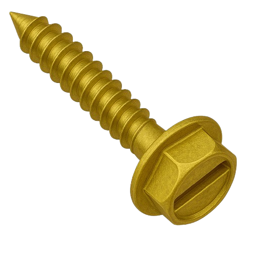 Hexagonal Head Concrete Screw Yellow Zinc Plated #10 * 1-1/4" [Socket & Slotted Drive]