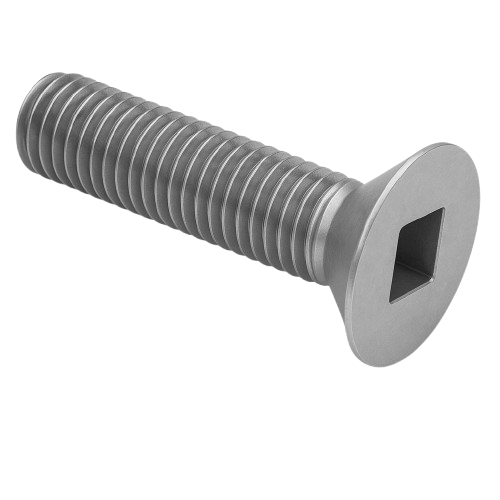 Flat Head Machine Screw Full Thread Zinc 1/4-20 * 3" [Square Drive]