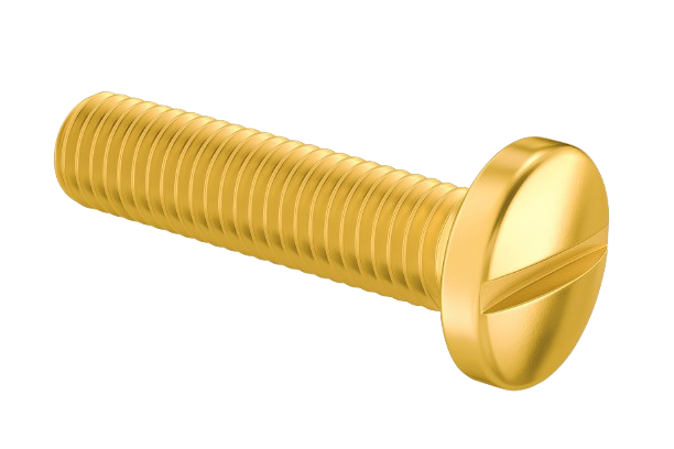 Pan Head Machine Screw Full Thread Brass 2-56 * 1/2" [Slotted Drive]