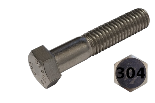 Imperial Hexagonal Bolt Partial Thread 304 Stainless Steel 1/2-13 * 12"