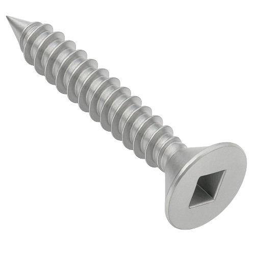 Flat Head Metal Screw Full Thread Stainless Steel #10 * 2-1/2" [Square Drive]