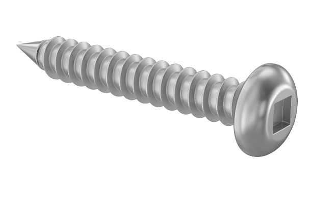 Oval Head Metal Screw Full Thread Zinc #8 * 1" [Square Drive]