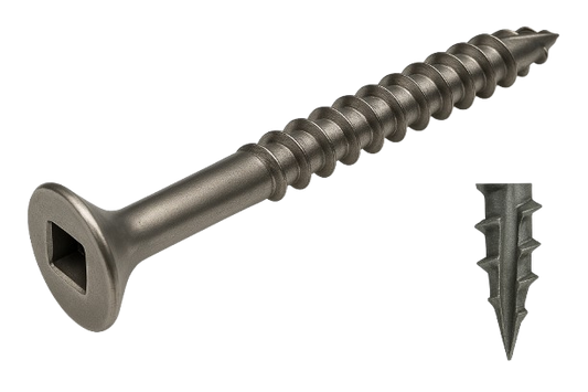 Flat Head Wood Screw [Type 17] Stainless Steel #8 * 1" [Square Drive]