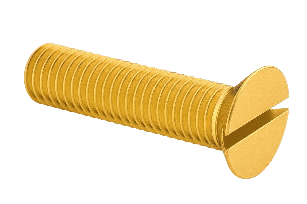 Flat Head Machine Screw Full Thread Brass 4-40 * 1/2" [Slotted Drive]