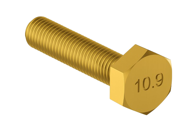 Metric Hexagonal Bolt Full Thread Yellow Zinc M14 * 2.0 * 50mm Grade 10.9