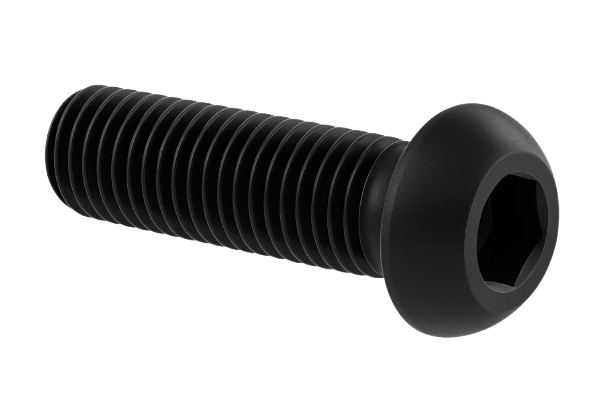 Button Head Cap Screw Full Thread Black-Oxide Alloy Steel 6-32 * 1-1/4" Grade 8 [Cup Point] [Allen Drive]