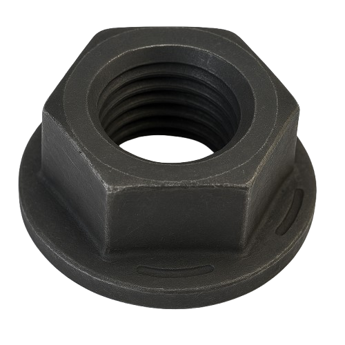 Serrated Flanged Hexagonal Nut Black Steel 1-8 Grade 8
