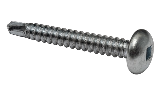 Round Head Self-Drilling Screw Zinc #10 * 2" [Square Drive]