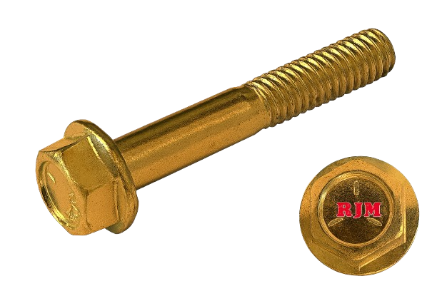 Imperial Flanged Hexagonal Bolt Partial Thread Yellow Zinc Plated 1/4-20 * 1-1/4" Grade 5