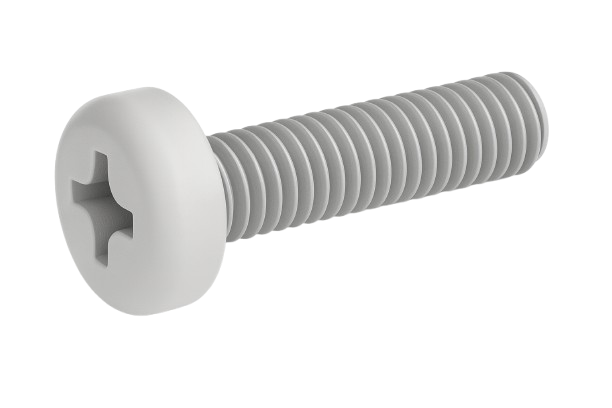 Pan Head Machine Screw White Nylon 2-56 * 1" [Philips Drive]