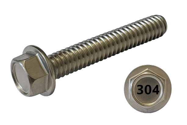 Imperial Flanged Hexagonal Bolt Full Thread 304 Stainless Steel 10-24 * 1-1/4"