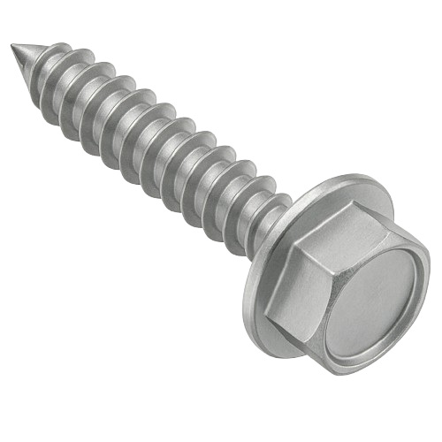 Flanged Hexagonal Head Metal Screw Full Thread Zinc #8 * 1" [Philips Drive]