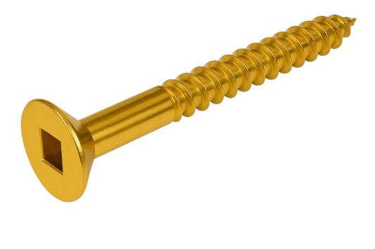 Flat Head Wood Screw Brass #6 * 1" [Square Drive]