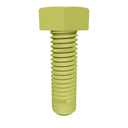 Metric Hexagonal Bolt Full Thread Yellow Zinc M20 * 2.5 * 30mm Grade 10.9
