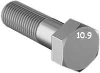 Metric Hexagonal Bolt Yellow Zinc M6 * 1.0 * 70mm Grade 10.9