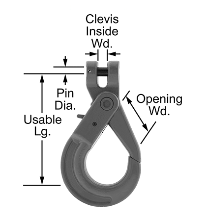 Clevis Hook jaune Painted Alloy Steel 3/8 Grade 80