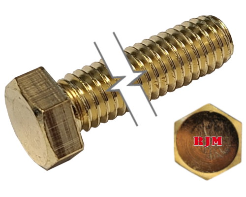 Imperial Hexagonal Bolt Full Thread Brass  1 * 1/2-13 "