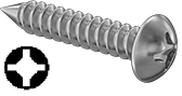 Oval Head Metal Screw Full Thread Zinc #10 * 1" [Square Drive]