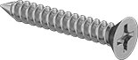 Flat Head Metal Screw Full Thread Zinc #6 * 1-1/4" [Quadrex Drive]