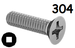 Flat Head Machine Screw Full Thread Stainless Steel 8-32 * 3/8" [Philips Drive]
