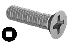 Flat Head Machine Screw Full Thread Zinc 1/4-20 * 3" [Square Drive]