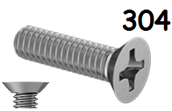 Undercut Flat Head Machine Screw Full Thread Stainless Steel 8-32 * 3/8" [Philips Drive]