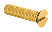 Flat Head Machine Screw Full Thread Brass 8-32 * 3/4" [Slotted Drive]