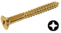 Flat Head Wood Screw Brass #4 * 1-1/4" [Square Drive]