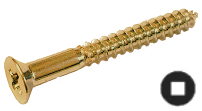 Flat Head Wood Screw Brass #6 * 1-3/4" [Square Drive]