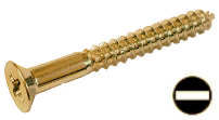 Flat Head Wood Screw Brass #3 * 3/8" [Square Drive]