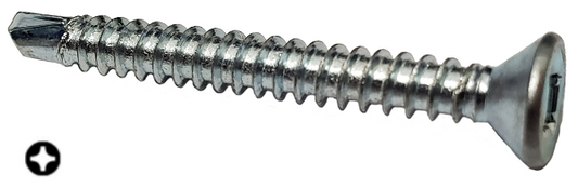 Flat Head Self-Drilling Screw Zinc #10 * 2" [Philips Drive]