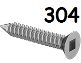 Flat Head Metal Screw Full Thread Stainless Steel #14 * 1-1/2" [Square Drive]