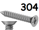 Undercut Flat Head Metal Screw Full Thread Stainless Steel #6 * 1/2" [Philips Drive]