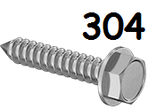Flanged Hexagonal Head Metal Screw Full Thread Stainless Steel #14 * 4" [Philips Drive]