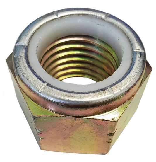 Hexagonal Nut Nylon Insert Fine Thread Yellow Zinc Plated 3/4-16 Grade 8
