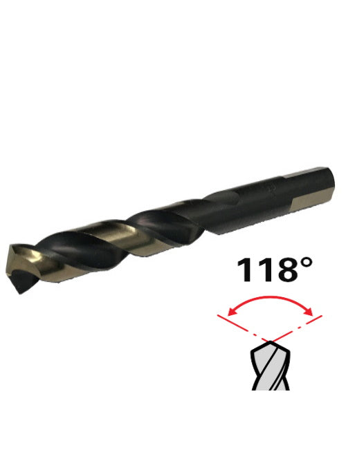 Drill Bit High Steel Black and Gold Coated 33/64 * 4-1/2 [ 118°, Split Point ]