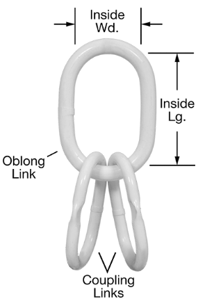 Oblong Link Assembly Orange Painted Alloy Steel 1-1/2 * 10-1/2 Grade 80