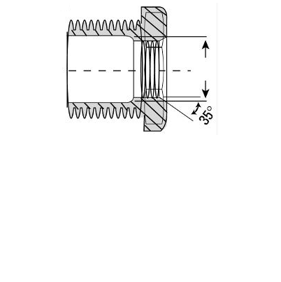 Low Pressure Bushing Adapter Pipe Fitting Stainless Steel 1/2-14 Male Reduce to 3/8-18 Femelle[NPT]